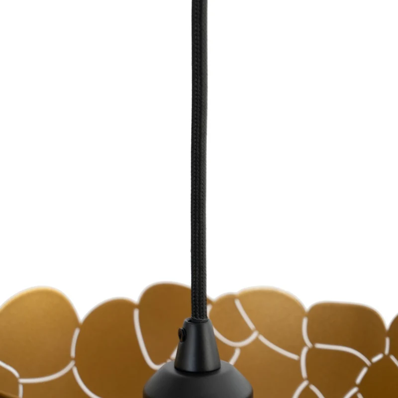 4x B-Ware Lindby Pendelleuchte Hängeleuchte Aralena LED Lampe dimmbar schwarz gold Ø26cm