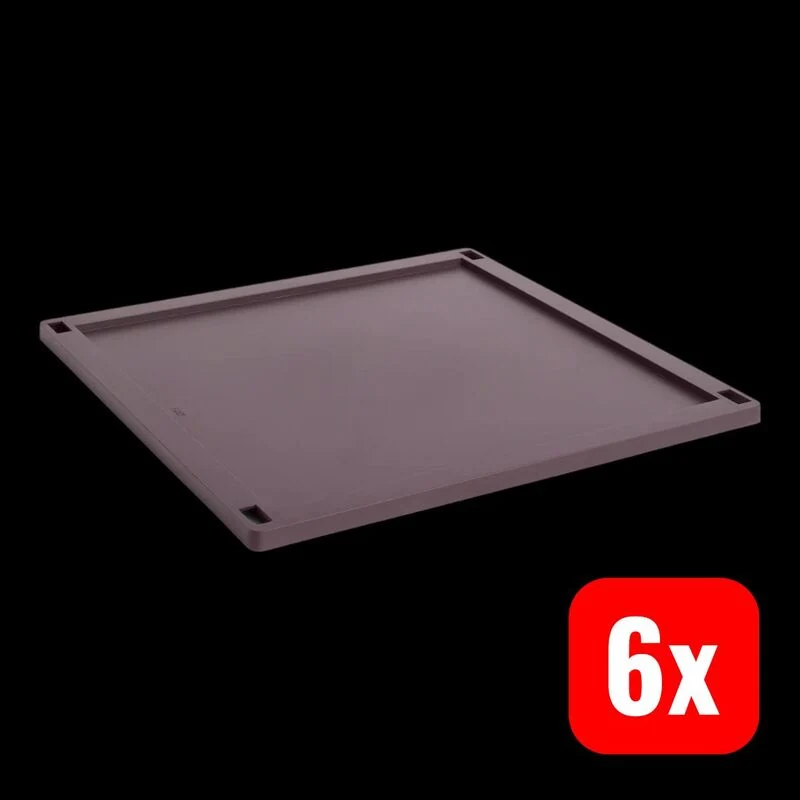 6x B-Ware HAY Colour Crate Square Deckel L bordeaux 43x43cm aus recycled PP