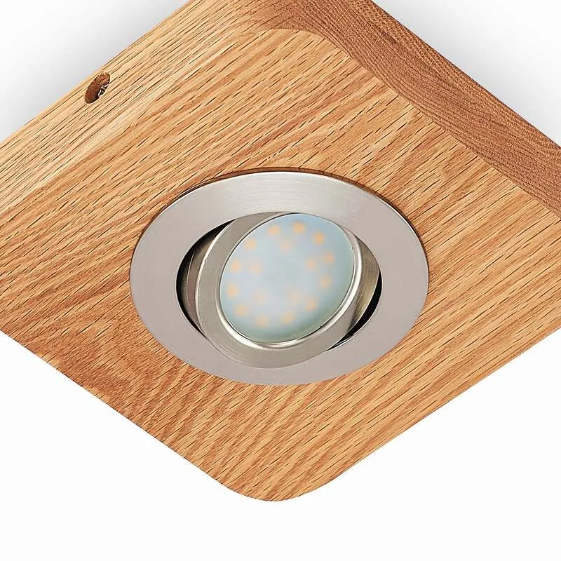 7x B-Ware Lindby Deckenleuchte Mikari LED Lampe Downlight Holz schwenkbar warmweiß 14cm