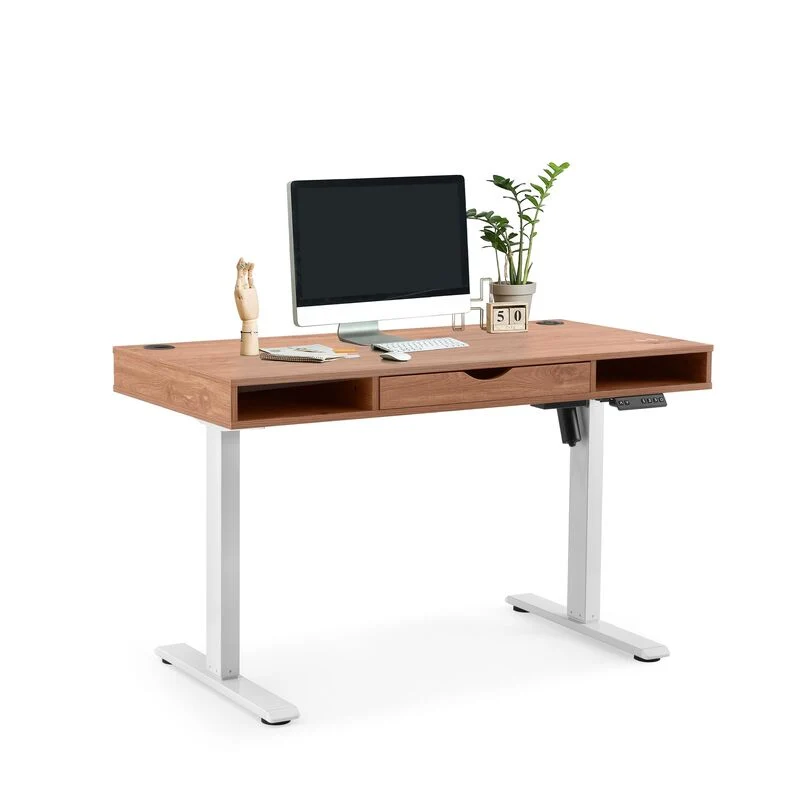 B-Ware hjh OFFICE Schreibtisch Tisch elektrisch verstellbar Eiche Weiß Worktime Style