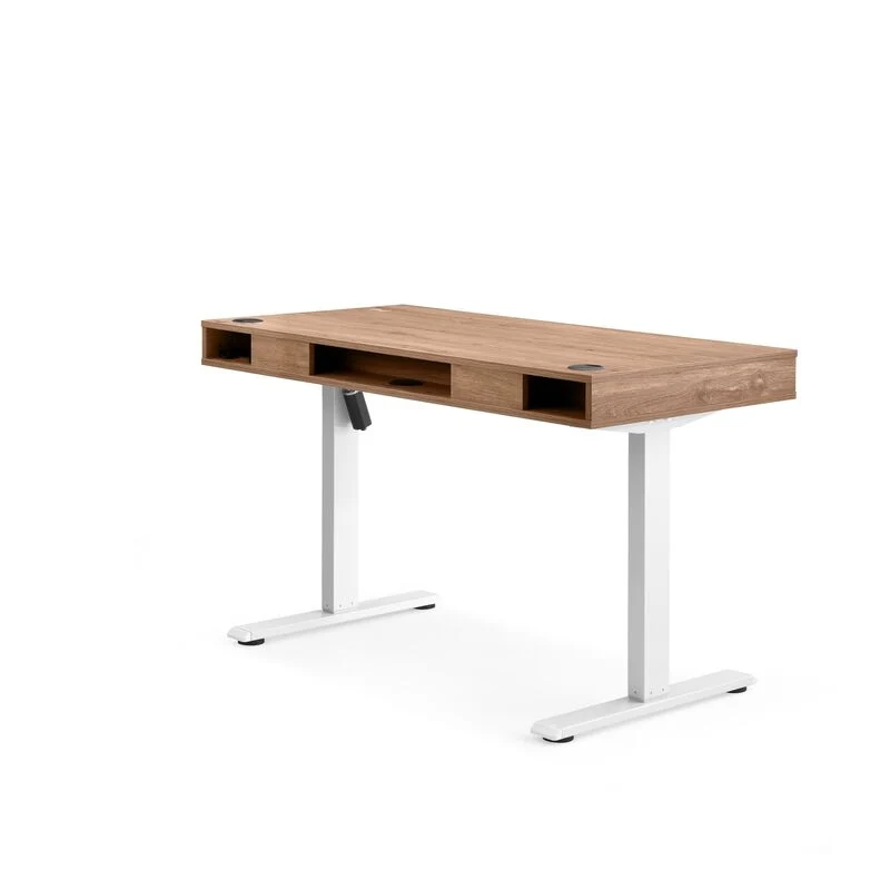 B-Ware hjh OFFICE Schreibtisch Tisch elektrisch verstellbar Eiche Weiß Worktime Style