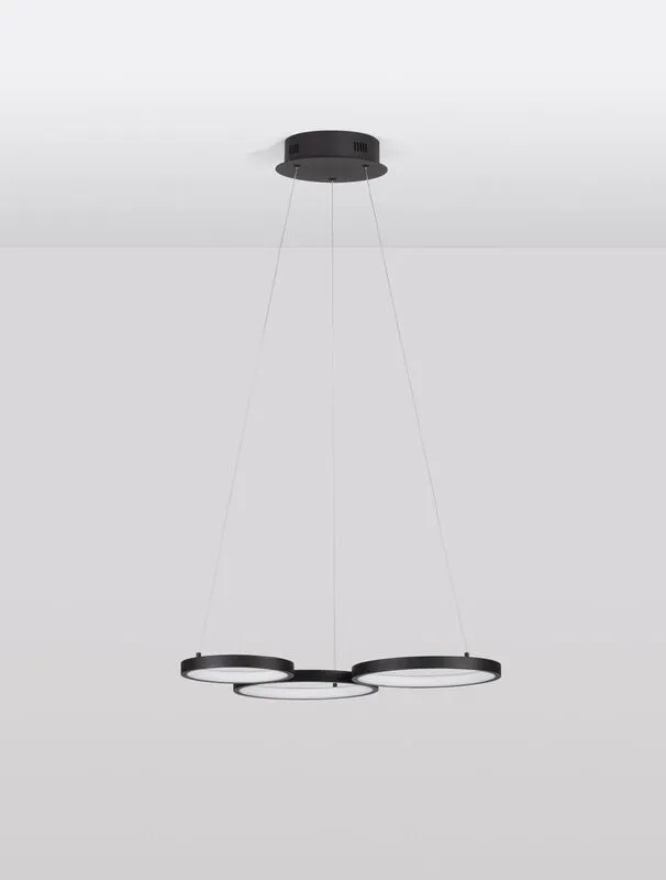 B-Ware Nova Luce Pendelleuchte Hängeleuchte LED Magnus Schwarz Warmweiß SIEHE TEXT