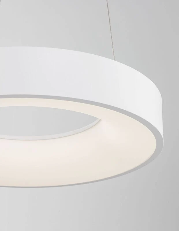 B-Ware Nova Luce Pendelleuchte Hängeleuchte RANDO THIN LED Weiß 38 cm SIEHE TEXT/FOTO
