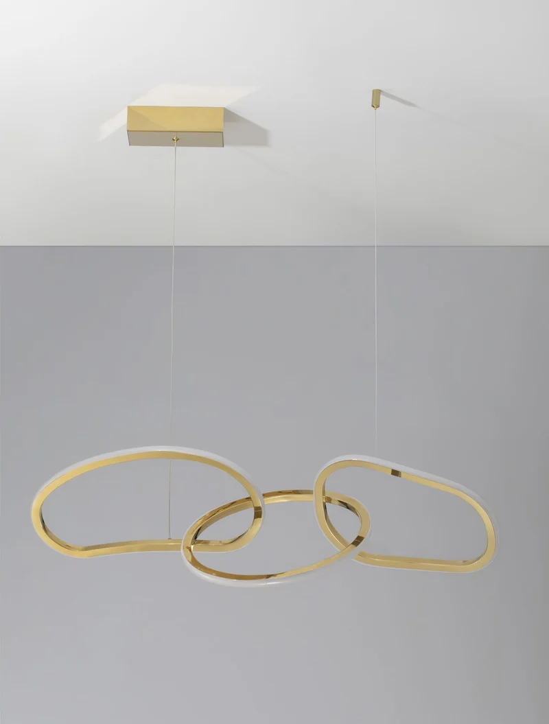B-Ware Nova Luce Pendelleuchte Hängeleuchte LED Gold GIRISH Warmweiß dimmbar SIEHE TEXT