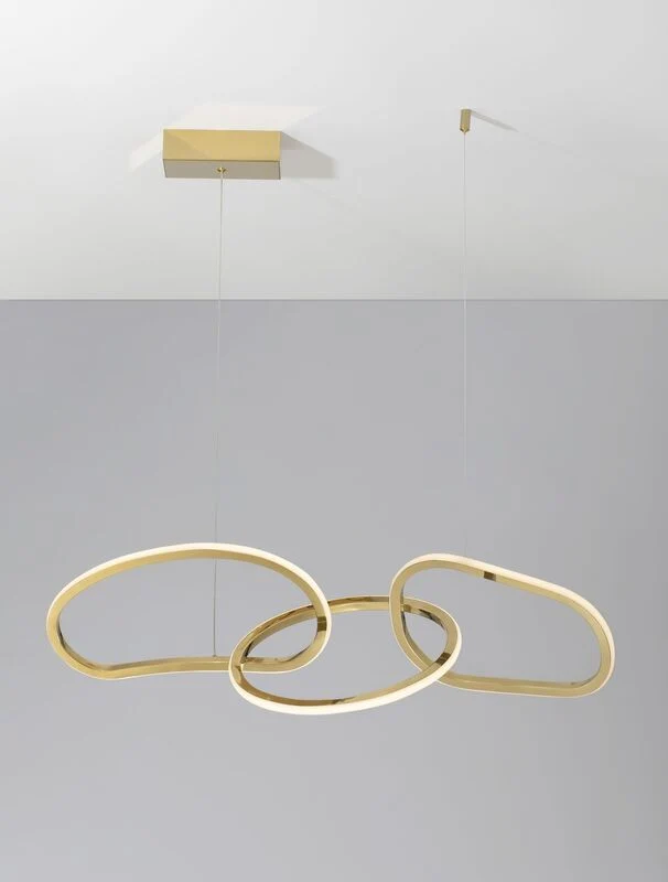 B-Ware Nova Luce Pendelleuchte Hängeleuchte LED Gold GIRISH Warmweiß dimmbar SIEHE TEXT