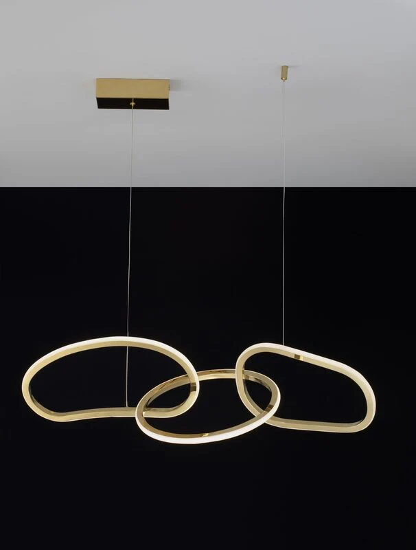 B-Ware Nova Luce Pendelleuchte Hängeleuchte LED Gold GIRISH Warmweiß dimmbar SIEHE TEXT