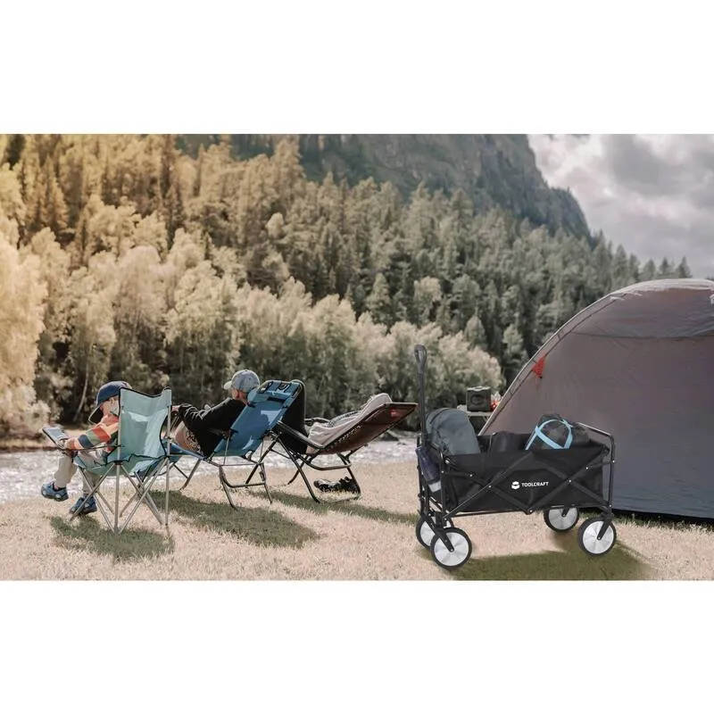 B-Ware Toolcraft Bollerwagen Handwagen Transportwagen Faltbar Stahl 80KG Polypropylen