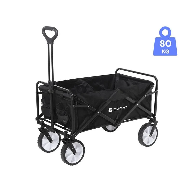 B-Ware Toolcraft Bollerwagen Handwagen Transportwagen Faltbar Stahl 80KG Polypropylen