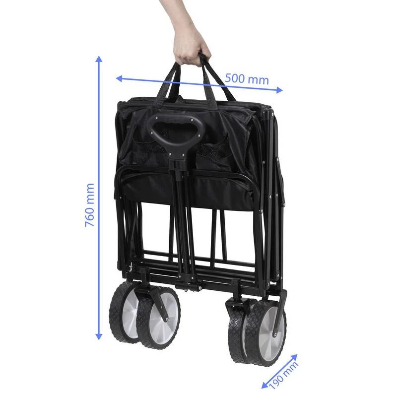 B-Ware Toolcraft Bollerwagen Handwagen Transportwagen Faltbar Stahl 80KG Polypropylen