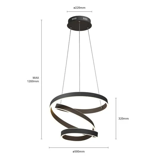 B-Ware Lindby Pendelleuchte Hängelampe LED schwarz Aluminium Metall Kunststoff Olada