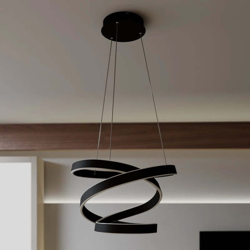 B-Ware Lindby Pendelleuchte Hängelampe LED schwarz Aluminium Metall Kunststoff Olada