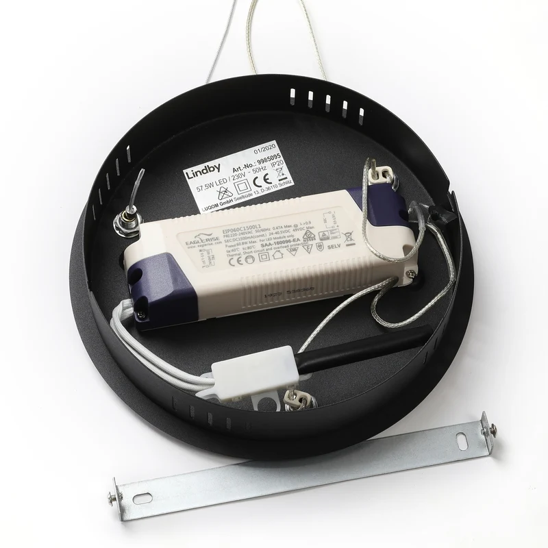 B-Ware Lindby Pendelleuchte Hängelampe LED schwarz Aluminium Metall Kunststoff Olada
