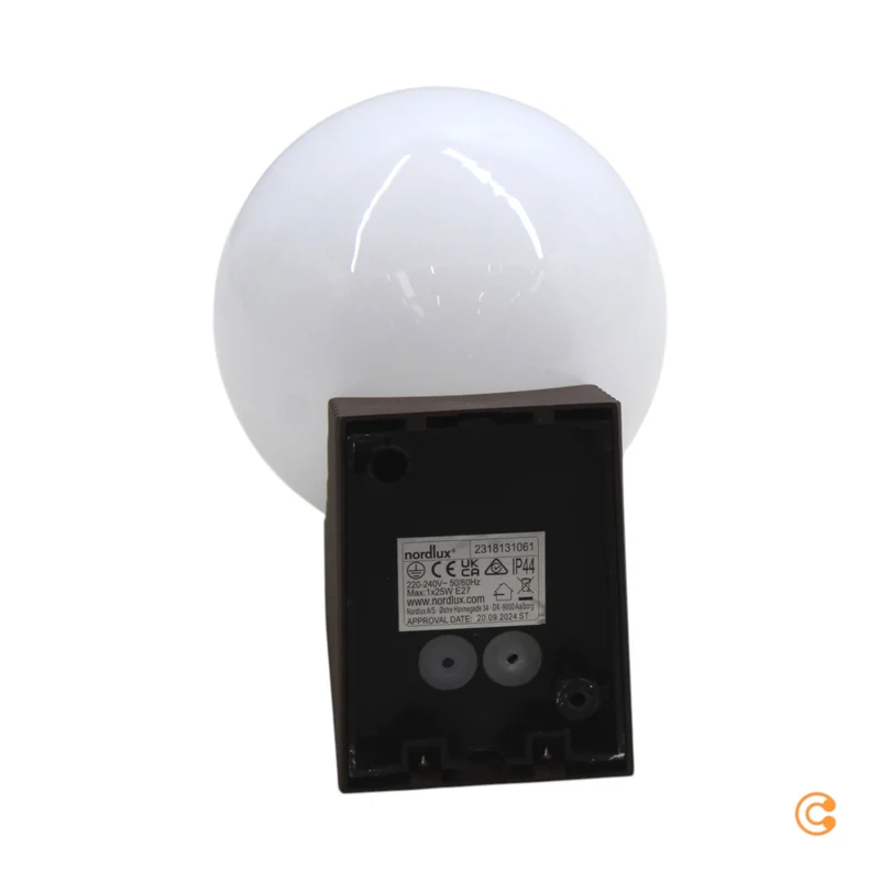 B-Ware Nordlux Wandleuchte Wandlampe Hayley Braun Kugel Glas matt E27 LED Aluminium