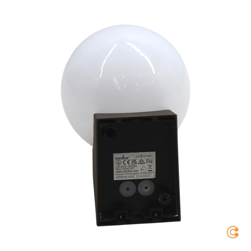 B-Ware Nordlux Wandleuchte Wandlampe Hayley Braun Kugel Glas matt E27 LED Aluminium
