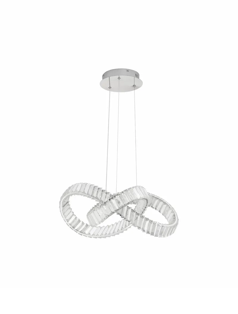 B-Ware Nova Luce Pendelleuchte Hängeleuchte CONCETO LED Chrom dimmbar 60 cm SIEHE TEXT