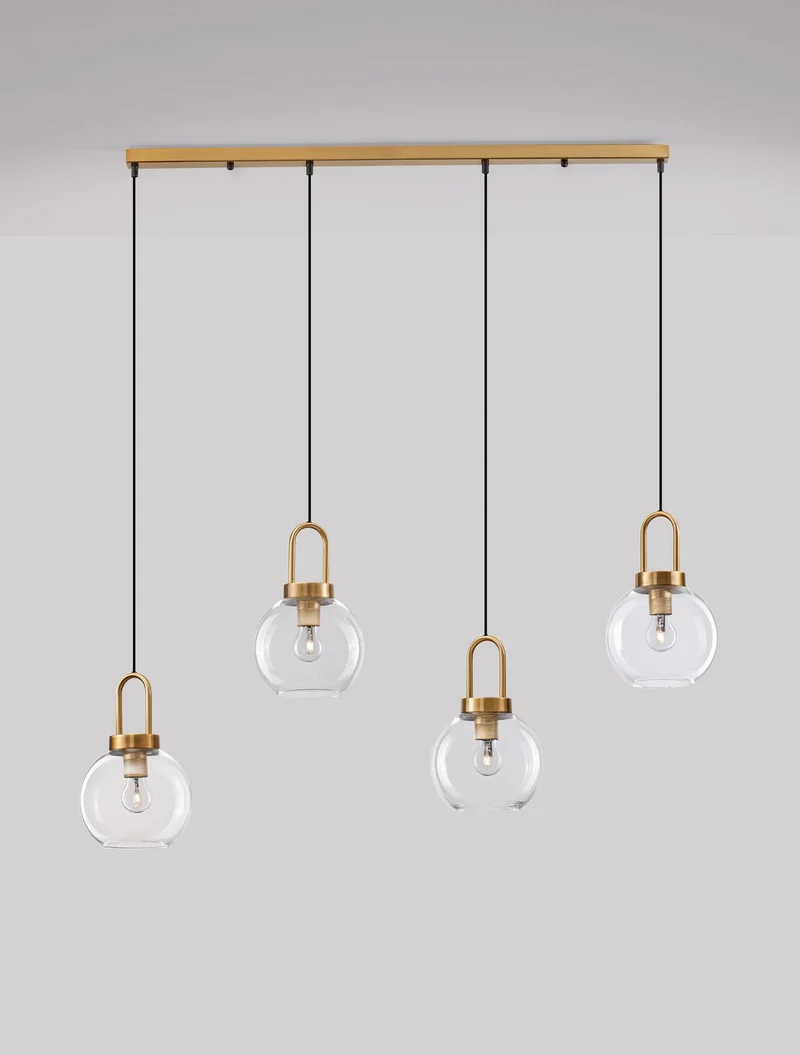 B-Ware Nova Luce Pendelleuchte Hängeleuchte Lampe IRVINE Gold dimmbar 4-flg SIEHE TEXT