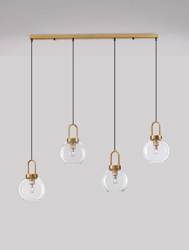 B-Ware Nova Luce Pendelleuchte Hängeleuchte Lampe IRVINE Gold dimmbar 4-flg SIEHE TEXT