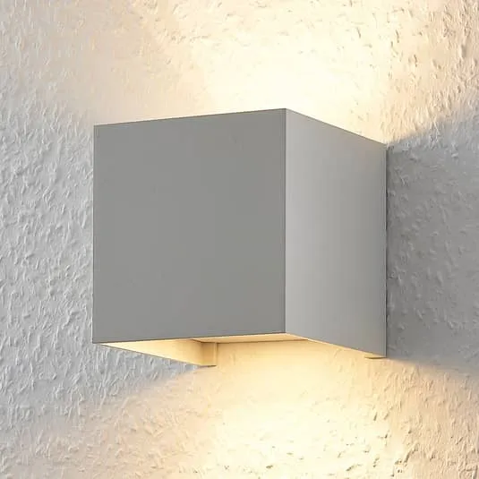 2x B-Ware Arcchio Wandleuchte Wandlampe Zuzana weiß Aluminium eckig G9 Leuchte 10 cm