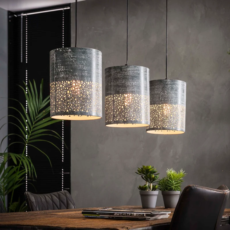 B-Ware Zijlstra Hängeleuchte Pendelleuchte Lampe Holinder Metall grau E27 LED 3-flammig