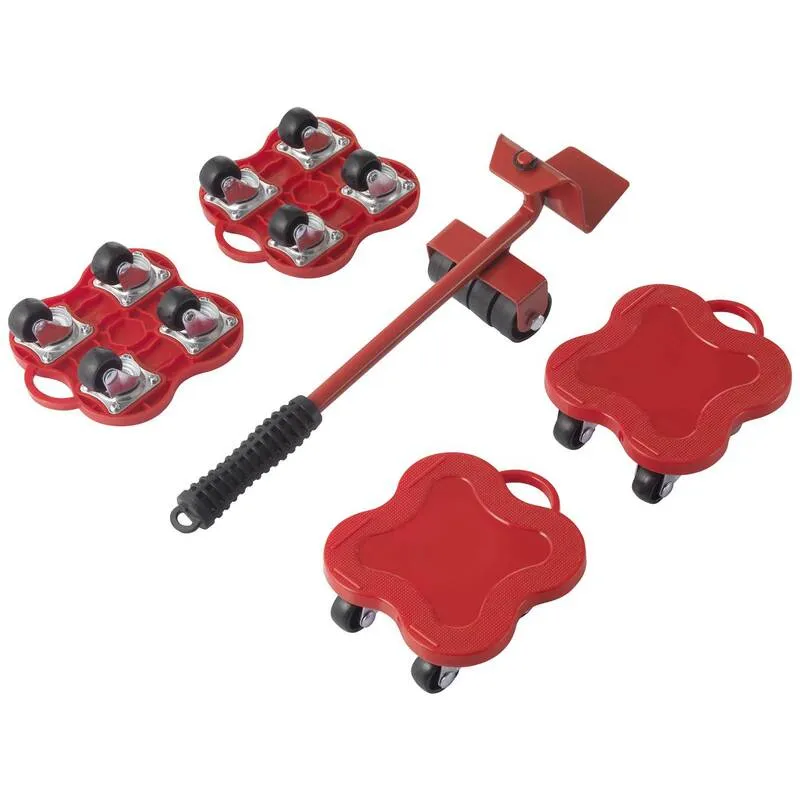 2x B-Ware TOOLCRAFT Möbelheber Transportroller Set 400kg Traglast 4 Räder Stahl 116x130mm