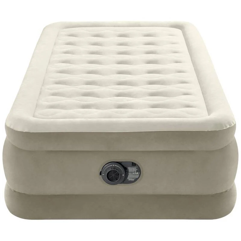 B-Ware Intex Luftbett DuraBeam UltraPlush Twin Luftmatratze Luft Bett 220V Pumpe Braun