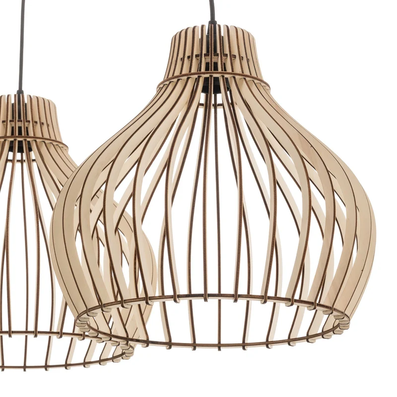 B-Ware Euluna Barrel Hängeleuchte Deckenlampe Pendelleuchte Lampe E27 Holz SIEHE TEXT