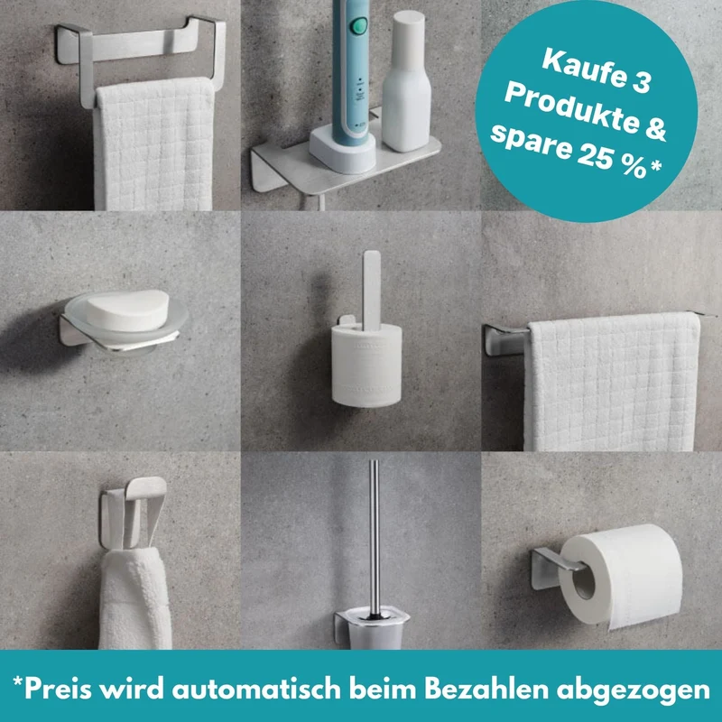 B-Ware WEISSENSTEIN Badablage Regal Ablage WOMO Edelstahl Schwarz selbstklebend929