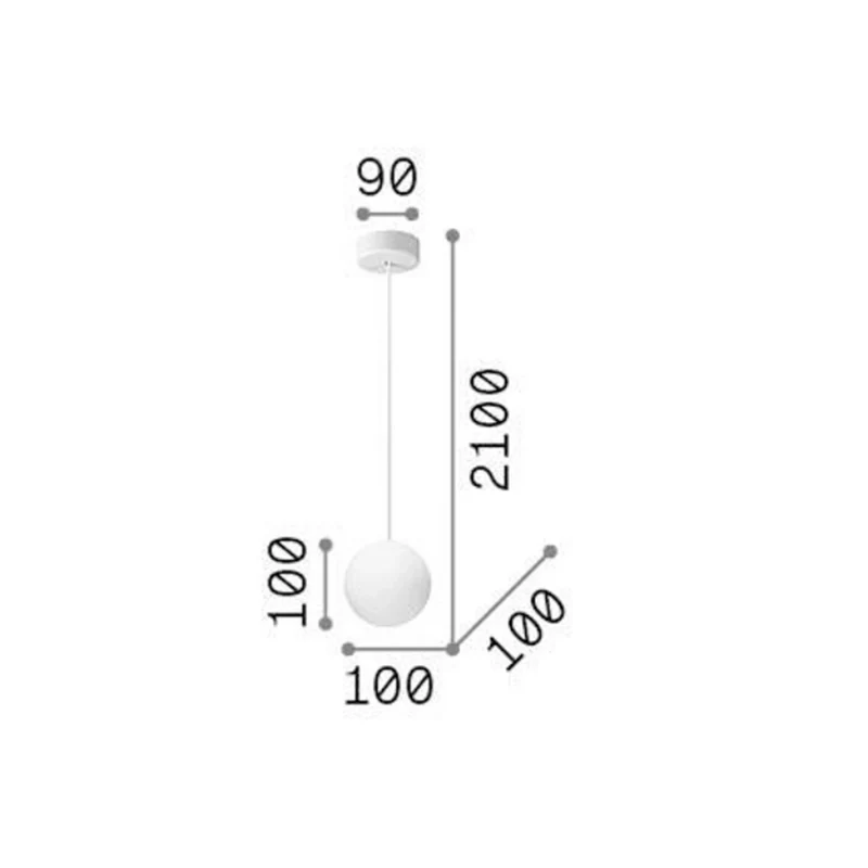 B-Ware Ideallux Pendelleuchte Mapa Ø 10 cm Opalglas Kugel Deckenlampe Lampe Leuchte51