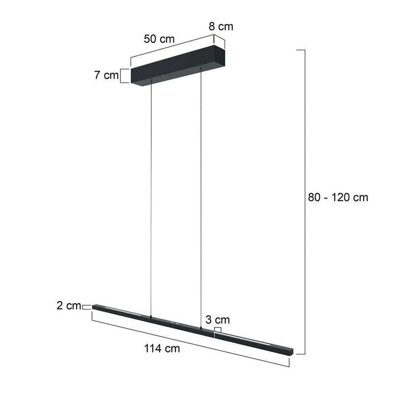 B-Ware Steinhauer LED Pendelleuchte Hängelampe Bande CCT Dimmer schwarz 120 cm