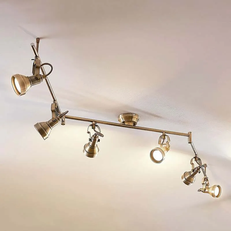 B-Ware Lindby Deckenlampe Deckenleuchte Perseas Altmessing 6 Flammig Strahler GU10311