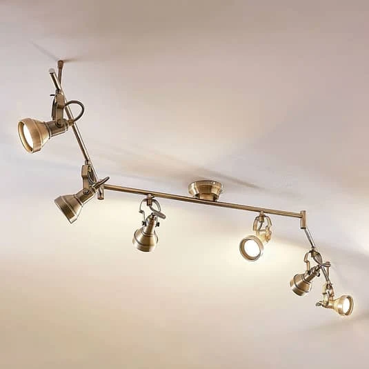 B-Ware Lindby Deckenlampe Deckenleuchte Perseas Altmessing 6 Flammig Strahler GU10311