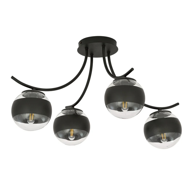 B-Ware EMIBIG LIGHTING Deckenleuchte Lampe Boston schwarz klar 4flg Beleuchtung