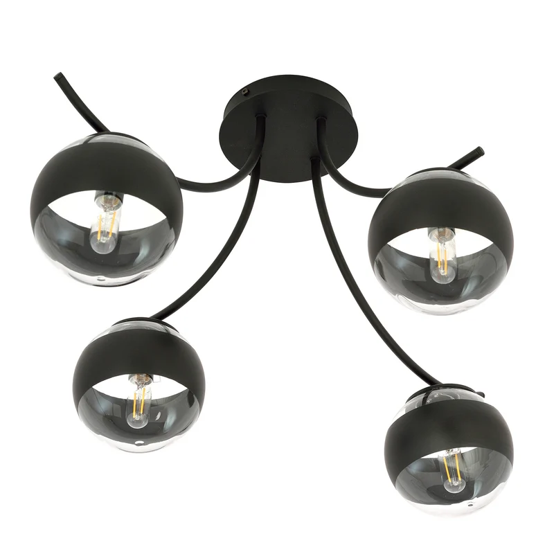 B-Ware EMIBIG LIGHTING Deckenleuchte Lampe Boston schwarz klar 4flg Beleuchtung