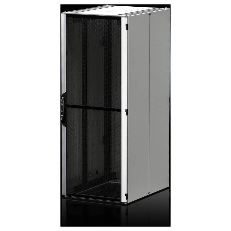 B-Ware Rittal Netzwerkschrank Schrank 19 Zoll Sichttür Schwarz Silber 5301450