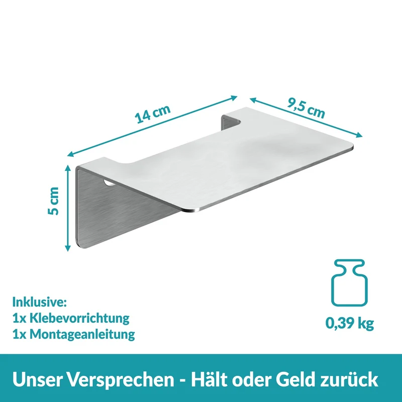 B-Ware Weissenstein Badablage Regal Ablage Badezimmer Silber selbstklebend Wandmont934