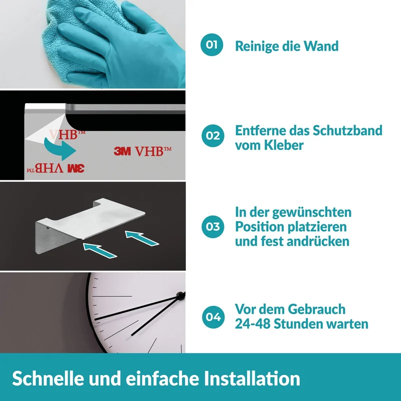 B-Ware Weissenstein Badablage Regal Ablage Badezimmer Silber selbstklebend Wandmont291