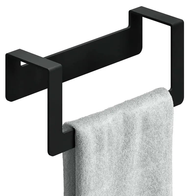 B-Ware Weissenstein Handtuchstange Halter Stange Schwarz 22cm Edelstahl selbstklebend