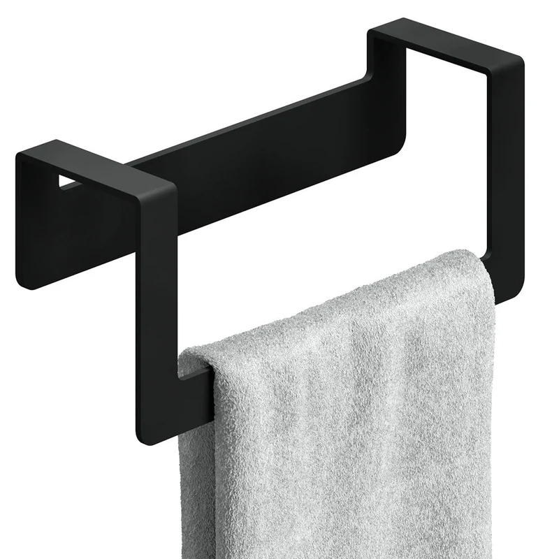 B-Ware Weissenstein Handtuchstange Halter Stange Schwarz 22cm Edelstahl selbstklebend
