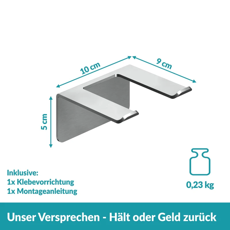2x B-Ware WEISSENSTEIN Föhnhalter Haartrockner selbstklebend Edelstahl Silber 2 STÜCK