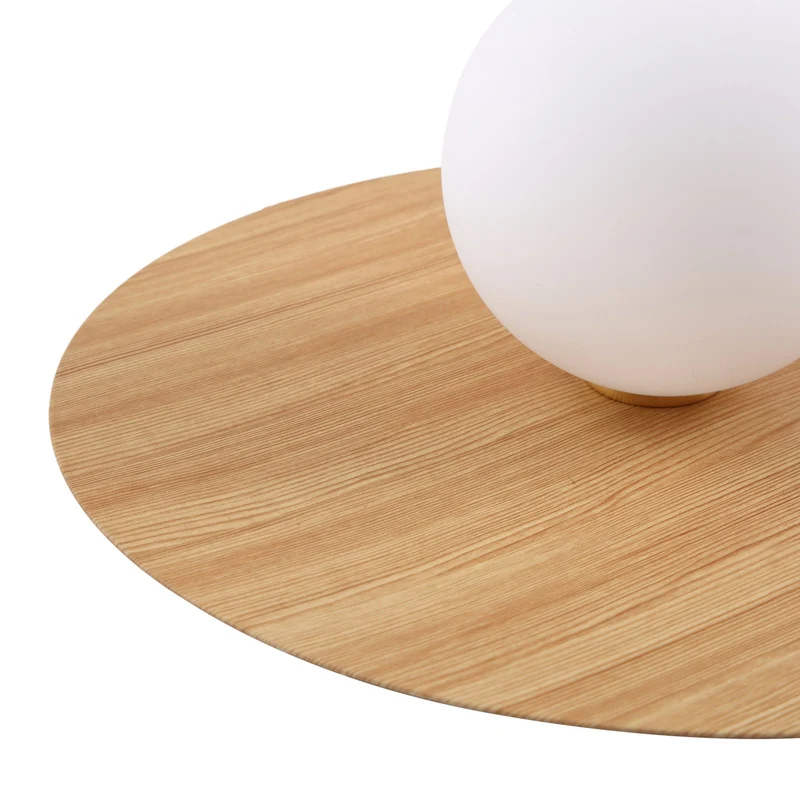 B-Ware Lindby Wandleuchte Zain Wandlampe Leuchte Lampe holzfarben weiß Glas Ø 33 cm772