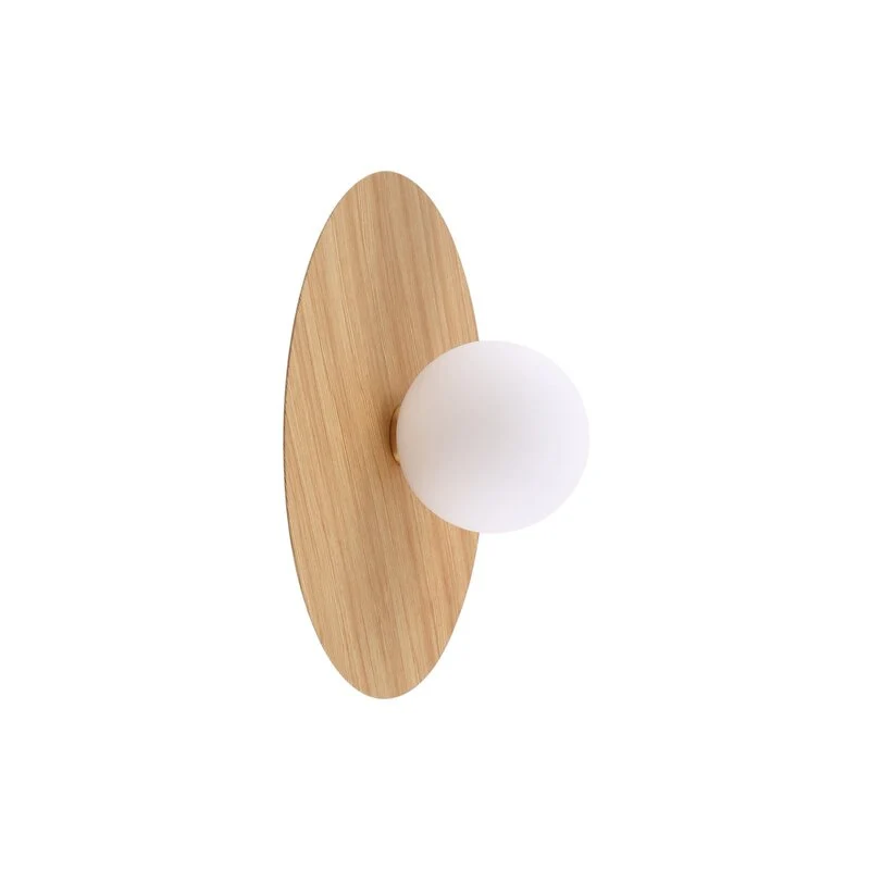 B-Ware Lindby Wandleuchte Zain Wandlampe Leuchte Lampe holzfarben weiß Glas Ø 33 cm772