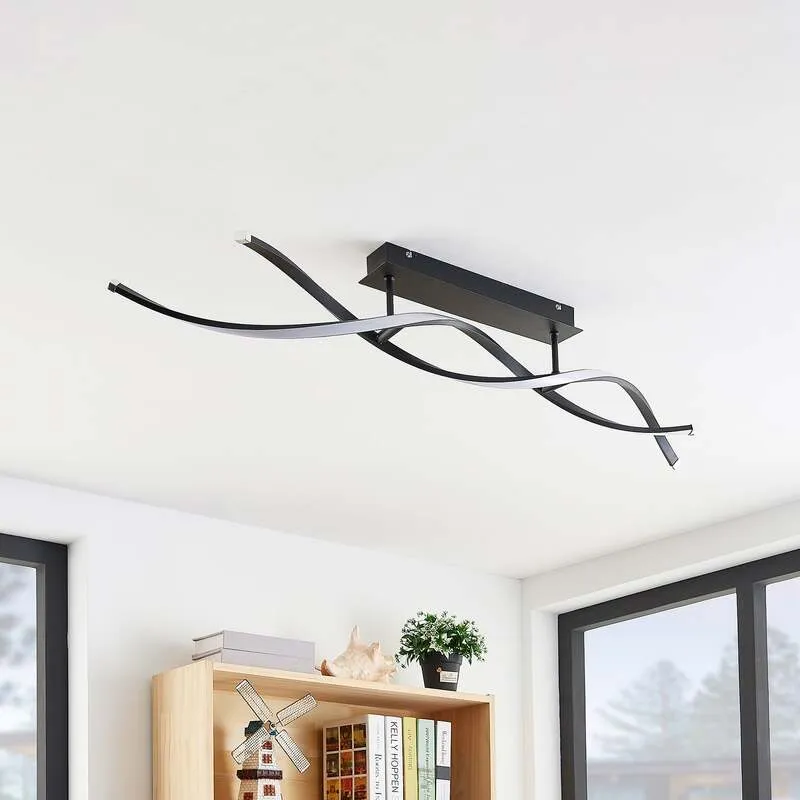 B-Ware Lindby Deckenleuchte Deckenlampe LED Welina schwarz dimmbar Deckenspot Lampe