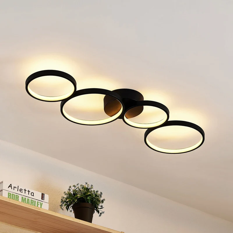 B-Ware Lindby Evengeline LED-Deckenlampe Deckenlampe Lampe Leuchte 35 W Alu schwarz831
