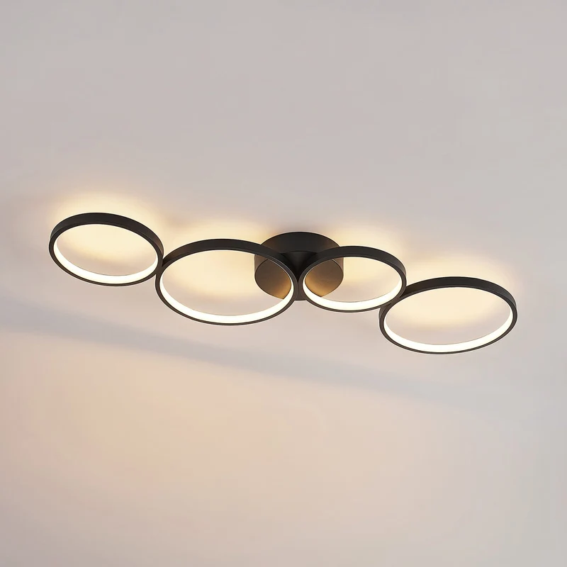 B-Ware Lindby Evengeline LED-Deckenlampe Deckenlampe Lampe Leuchte 35 W Alu schwarz831