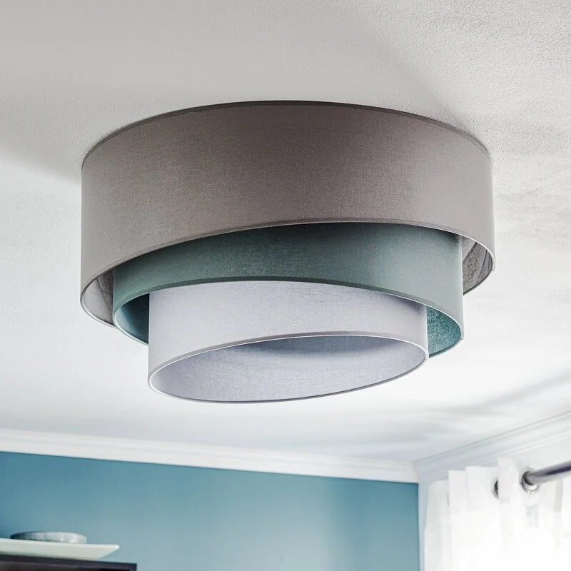 B-Ware Euluna Deckenleuchte Trio monocolor Deckenlampe Lampe Leuchte mit Stoffschirm