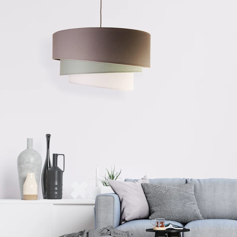 B-Ware Euluna Deckenleuchte Trio monocolor Deckenlampe Lampe Leuchte mit Stoffschirm