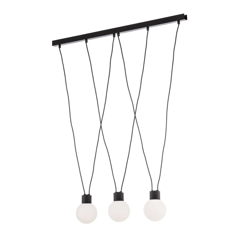 B-Ware Hängeleuchte Capri Pendelleuchte schwarz Glas Metall 3-flammig dimmbar G9 LED