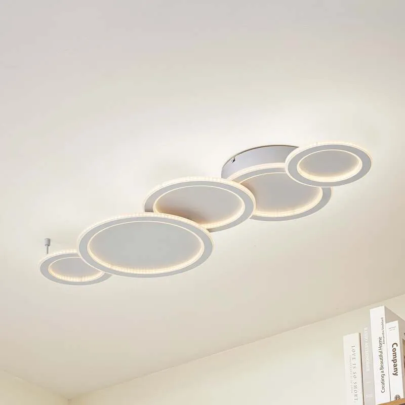 B-Ware Lucande Deckenleuchte Lampe LED weiß Kunststoff Diala dimmbar 96 cm