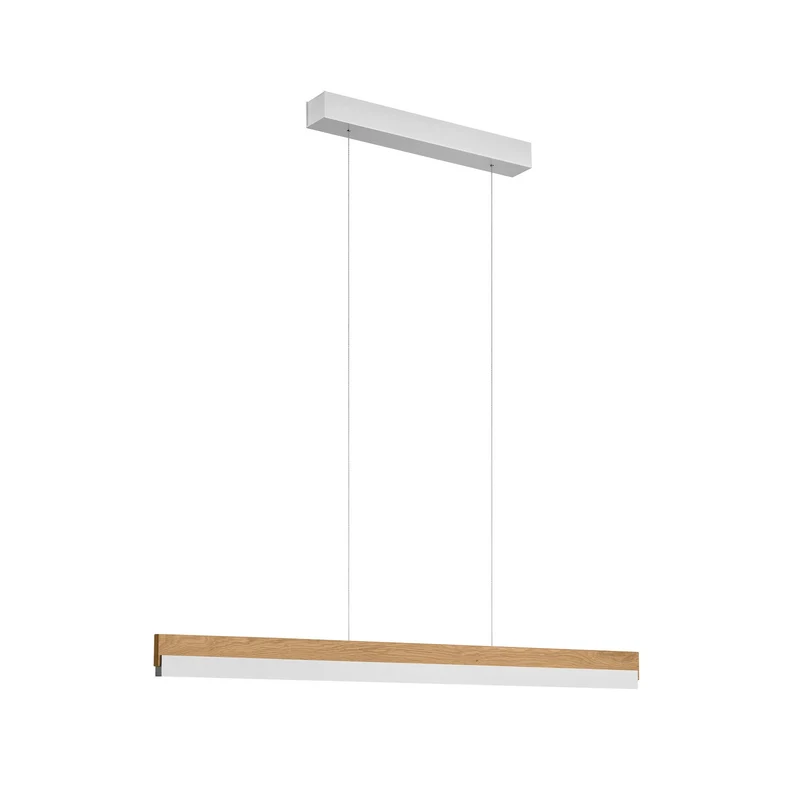 B-Ware Quitani Hängeleuchte Pendelleuchte LED Eiche Nickel verstellbar Keijo 103 cm