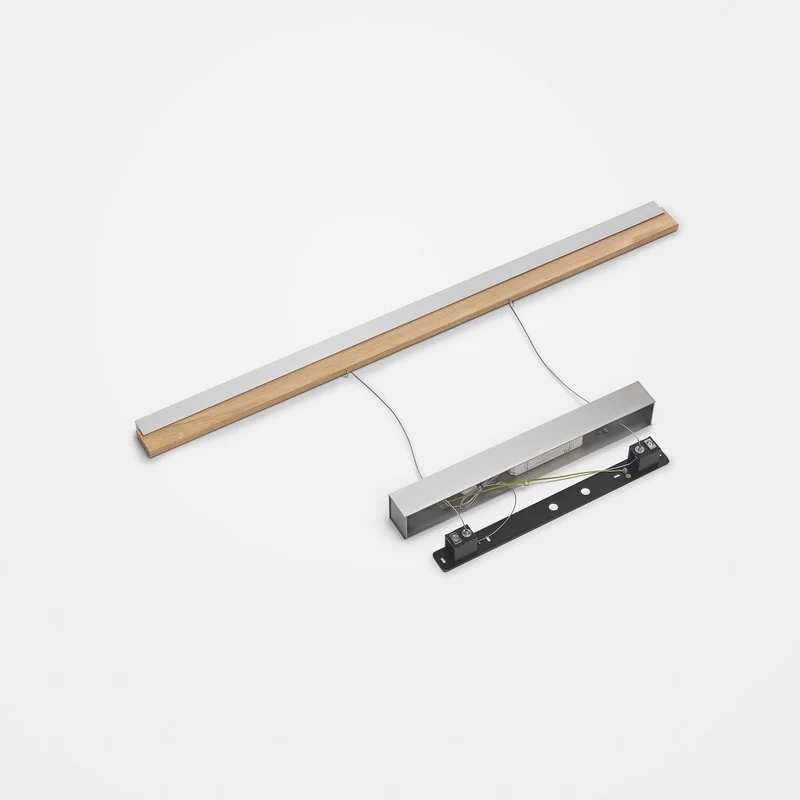 B-Ware Quitani Hängeleuchte Pendelleuchte LED Eiche Nickel verstellbar Keijo 103 cm